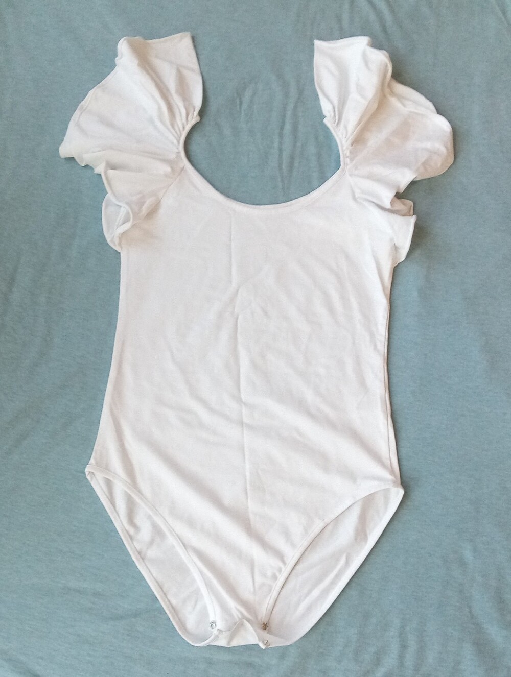 Eden & Ivy White Ruffle Sleeve Bodysuit – Women's Off‑Shoulder Style 95% Cotton